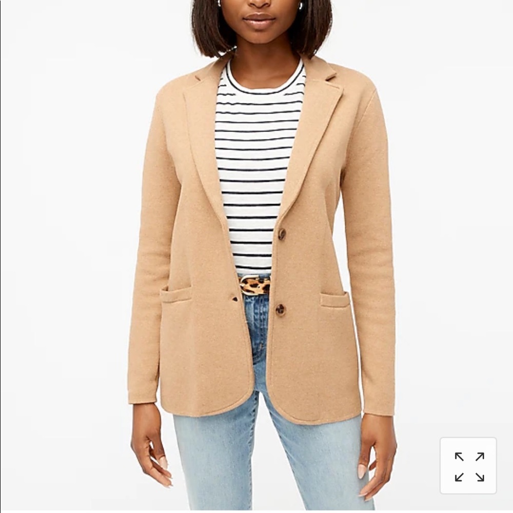 J. Crew Factory Camel Tan Sweater Blazer Size Medium